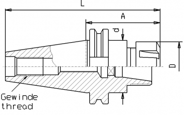 Drawing ANSI-CAT - ANSI-CAT metric Collet chucks ER  SK40