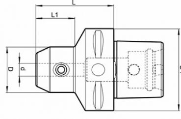 Drawing Polygonal Shank Holders - End mill holder Weldon Polygonal shaft C80