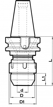 Drawing MAS-BT - High Power Milling Chuck BT50