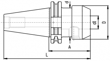 Drawing ANSI-CAT - ANSI-CAT metric Weldon-holder SK40