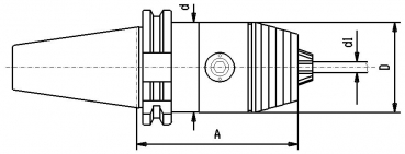 Skizze ANSI-CAT - ANSI-CAT metrisch Hochprzisions-Bohrfutter  SK40