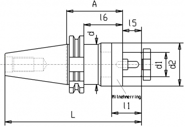 Skizze ANSI-CAT - ANSI-CAT metrisch Kombiaufsteckfrserdorn SK40