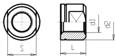 Skizze Sonstiges Zubehr Mutter DIN2082 fr lange Frserdorne