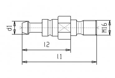 Skizze Anzugsbolzen - Sonderbolzen SK40 Hermle DIN69871