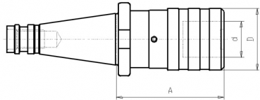Skizze DIN 2080 - Gewindeschneidfutter SK30 mit Lngenausgleich