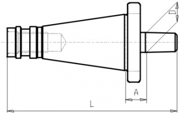 Skizze DIN 2080 - Bohrfutteraufnahme SK30