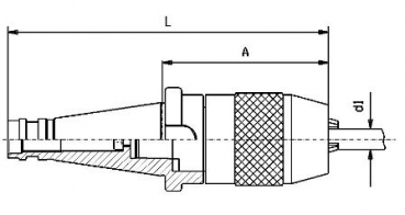 Skizze DIN 2080 - Standard-Bohrfutter SK40