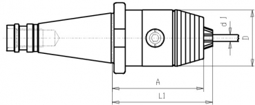 Skizze DIN 2080 - Hoch-Przisions-Bohrfutter SK40