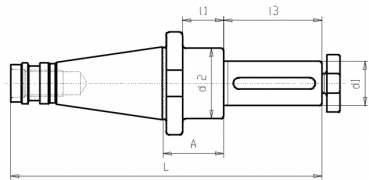Skizze DIN 2080 - Aufsteckfrserdorne SK40