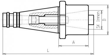 Skizze DIN 2080 - Reduzier-/Verlngerungshlse SK40