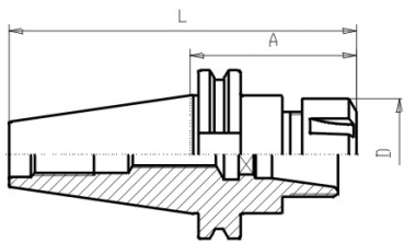 Skizze DIN 69871 - Spannzangen-Futter ER SK40