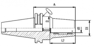 Skizze DIN 69871 - Hydro-Dehnspannfutter SK50 AD/B  G2,5/20.000 Umin