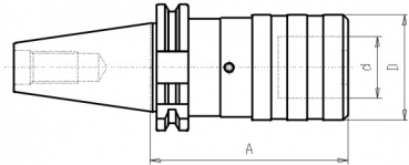 Skizze DIN 69871 - Gewindeschneidfutter SK40 mit Lngenausgleich