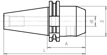 Skizze DIN 69871 - Spannfutter WELDON SK30