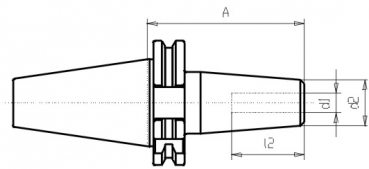 Skizze DIN 69871 - Schrumpf-Futter SK50 AD/B  G2,5/20.000 Umin