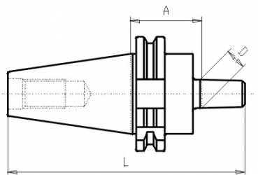 Skizze DIN 69871 - Bohrfutteraufnahme SK30