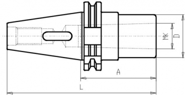 Skizze DIN 69871 - Einsatzhlse MK mit Lappen SK30 Form A