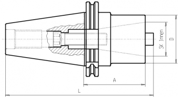 Skizze DIN 69871 - Reduzier-/Verlngerungshlse SK40