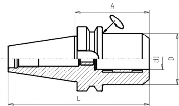 Drawing MAS-BT - Hydraulic Chuck BT40  G2,5 / 20.000 rpm