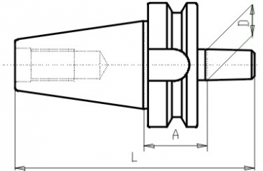 Skizze MAS-BT - Bohrfutteraufnahme BT40