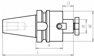 Skizze MAS-BT - Aufnahme fr Messerkpfe BT50