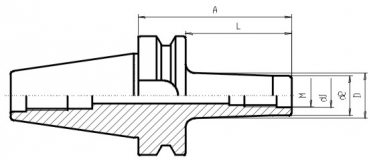Skizze MAS-BT - Aufnahme fr Einschraubfrser BT40  G6,3 / 15.000 Umin