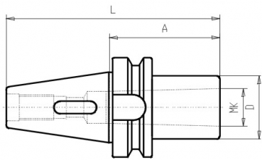 Skizze MAS-BT - Kurze Einsatzhlse BT50 Form ADB  G6,3/15.000 Umin