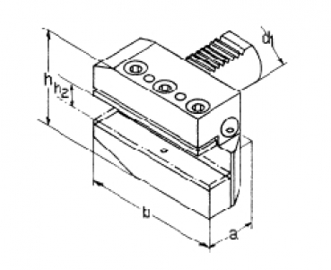 Drawing VDI - B5 Radial , right hand , long VDI 20