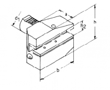 Drawing VDI - B8 Radial  inverted, left hand , long VDI 20