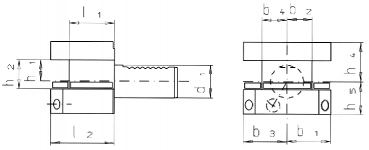 Drawing VDI - D2 Square Tool Holder, inverted VDI 40