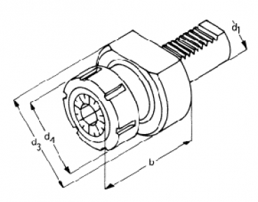 Drawing VDI - E4 Collet Chuck ER VDI 50