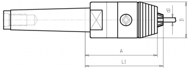 Drawing Morsetaper (MT) - High Precis. Drill Chuck MK3