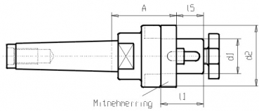 Skizze Morsekegel (MK) - Kombi-Aufsteckfrserdorn MK4