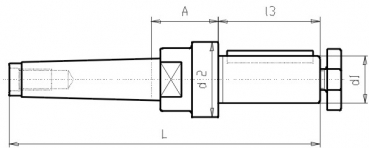 Skizze Morsekegel (MK) - Aufsteckfrserdorne MK3