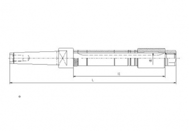 Drawing Morsetaper (MT) - Long Milling Arbor MK3