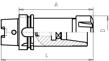 Skizze HSK DIN 69893 - Spannzangen-Futter ER HSK A63  G6,3/20.000 Umin