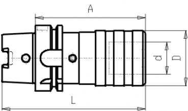 Skizze HSK DIN 69893 - Gewindeschneidfutter HSK A100  