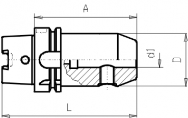 Skizze HSK DIN 69893 - Spannfutter WELDON HSK A63  G6,3/20.000 Umin