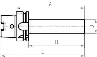 Skizze HSK DIN 69893 - Prfdorn HSK A100  