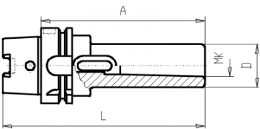 Skizze HSK DIN 69893 - Kurze Einsatzhlse HSK A63  G6,3/15.000 Umin