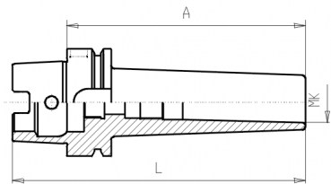 Skizze HSK DIN 69893 - Kurze Frserhlse HSK A63  G6,3/15.000 Umin