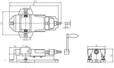 Skizze Schraubstcke Maschinen-Schraubstock mechanisch