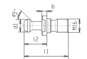 Skizze Anzugsbolzen - Sonderbolzen SK40 Hurco/Bridgeport