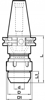 Skizze DIN 69871 - Kraftspannfutter SK40