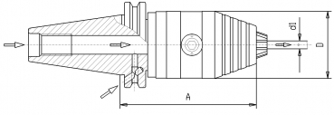 Skizze DIN 69871 - Przisions-Bohrfutter SK40