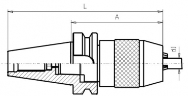Skizze MAS-BT - Standard-Bohrfutter BT40