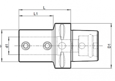 Drawing Polygonal Shank Holders - Adaptor for drills Polygonal shaft C63